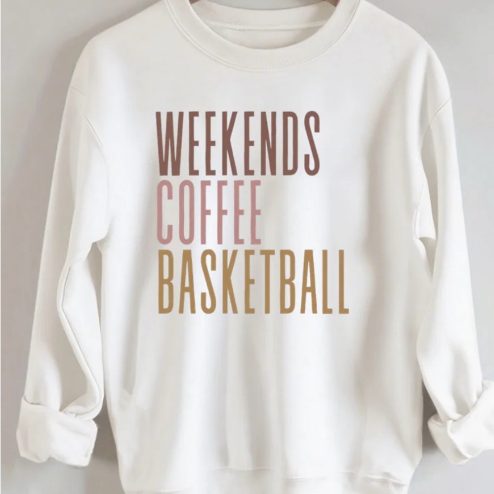White Graphic Sweatshirt with Text